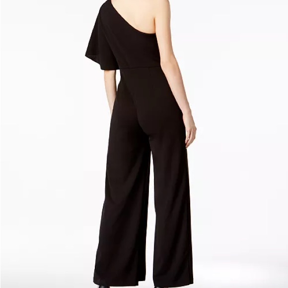 Adrianna Papell One Shoulder Black Jumpsuit Size 14 - Picture 4 of 11